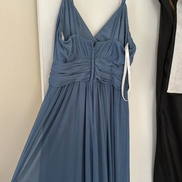 DAVIDS BRIDAL STEEL BLUE DRESS - Picture 6 of 8